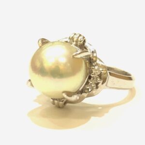 K18WG パール リング