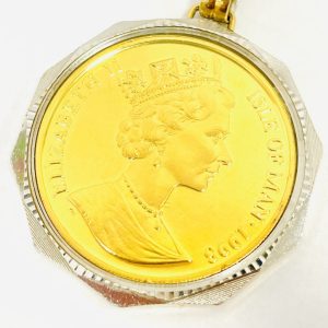 K24 Pt900 エリザベス ゴールド金貨 トップアクセサリー