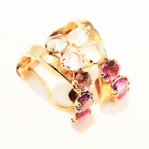 K18　ムーンストーン　アメジスト　イヤリング