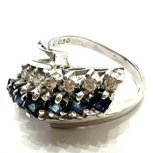 Pt900 サファイア メレダイヤ リング