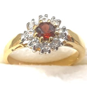 K9 ガーネット メレダイヤ リング
