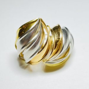 K18/18金 Pt850 ハーフ イヤリング