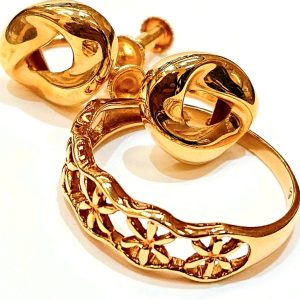 K18 イヤリング デザインリング