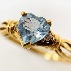 K18 アクアマリン0.7ctメレダイヤ0.02ct付リング