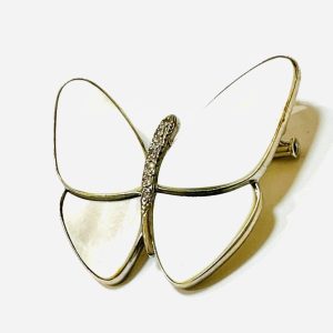 K18WG シェル&メレダイヤ ペンダントブローチ