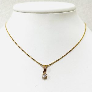 K18 サファイア0.3ct＆メレダイヤ0.03ctネックレス