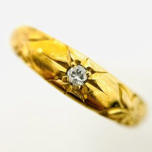 K18 メレダイヤ0.02ct付リング