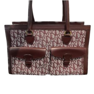 Christian Dior　トロッター柄　トートバッグ　レッド