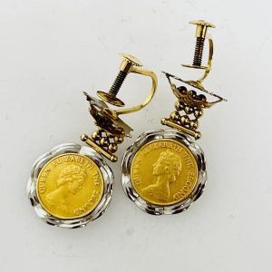 K18/Pt900 イヤリング