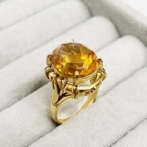 K18 シトリン付きリング