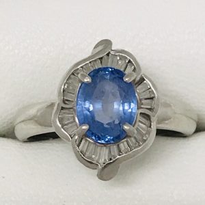 Pt850 2.24ct サファイア付 リング アクセサリー