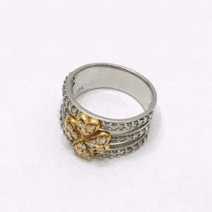 Pt900/K18コンビ(プラチナ900/18金コンビ) メレダイヤ付き 1.02ct リング アクセサリー