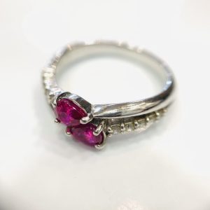 Pt850 ルビー メレダイヤ リング アクセサリー