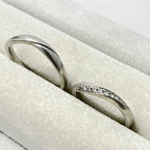 4℃ ダイヤモンド付Pt995リング セット