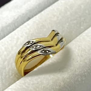 ダイヤ付K18/Pt950リング