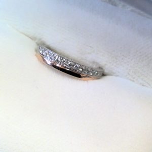 K18/Pt900 メレダイヤ付きリング