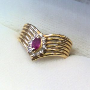 K18 ルビー付きリング