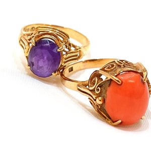 K18 カラーストーン デザインリング