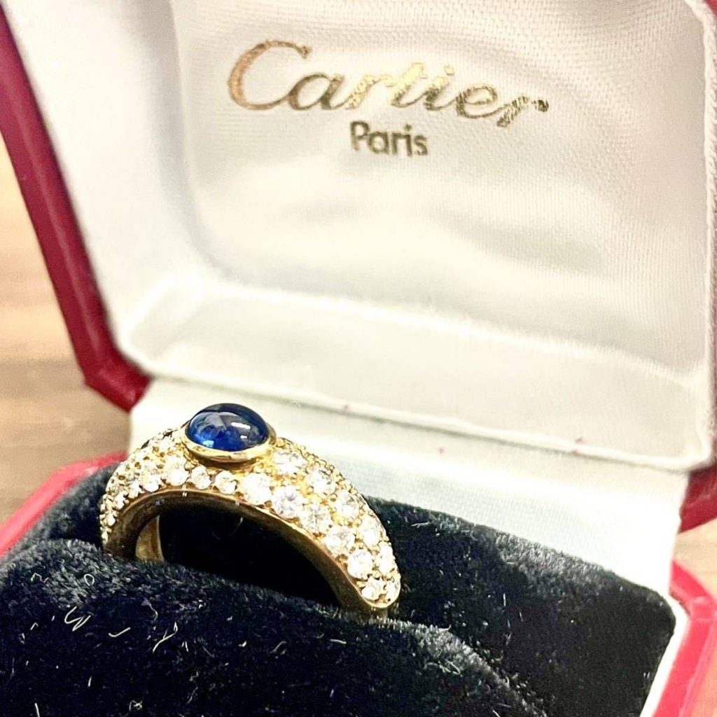 Cartier ミミ サファイア パヴェダイヤ リング
