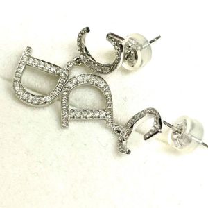 クリスチャン・ディオール K18WG メレダイヤ付きピアス