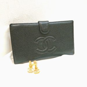 CHANEL シャネル キャビアスキン 財布 ココマーク イヤリング