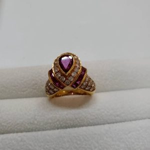 リング ルビー ダイヤ 金 K18