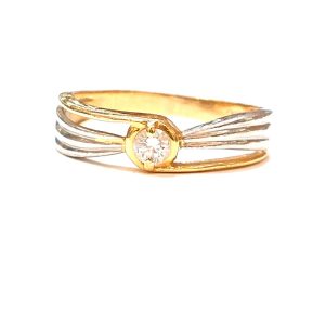 K18/Pt900 ダイヤモンド 0.15ct リング