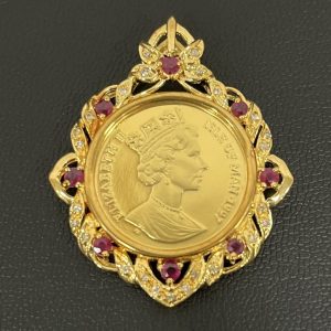 キャット金貨1/5oz + K18フレーム(ルビー)