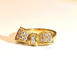 K18 メレダイヤモンド 0.34ct デザインリング