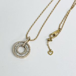 K18テーパーダイヤネックレス