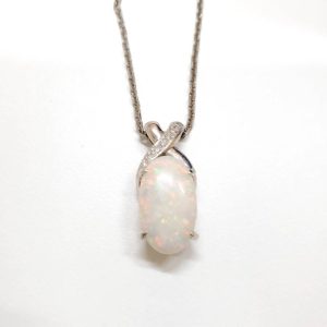 オパール ネックレス WG18 ホワイトゴールド