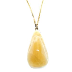 ネックレス 18K 金 琥珀