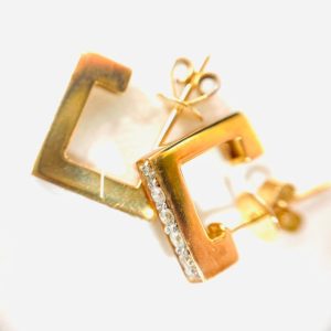 K18 ダイヤモンド付 ピアス