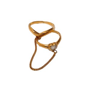 K18 チェーンリング アクアマリン 18金 750