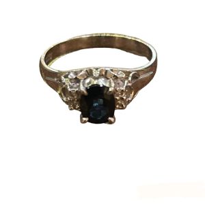 Pt900 サファイア・メレダイヤリング