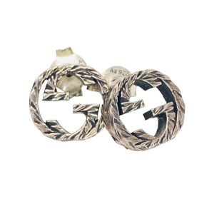 グッチ　GUCCI　インターロッキングG　ピアス　シルバー