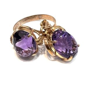 K14 アメジスト　リング　ネックレストップ
