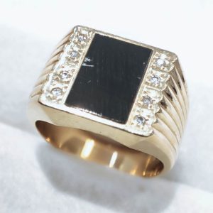 K18（18金） オニキス　ダイヤ　リング