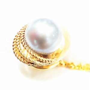 K18(18金）パール　タイピン