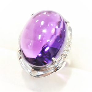 Pt900/プラチナ　アメジストリング