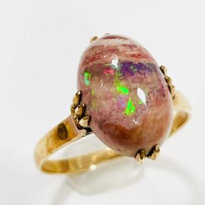 K18 カンテラオパール付きリング