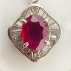 Pt850 1.10ct ルビー付き ネックレス アクセサリー