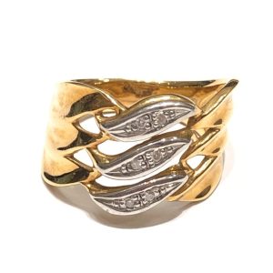 K18 Pt900 18金 プラチナ ダイヤ リング