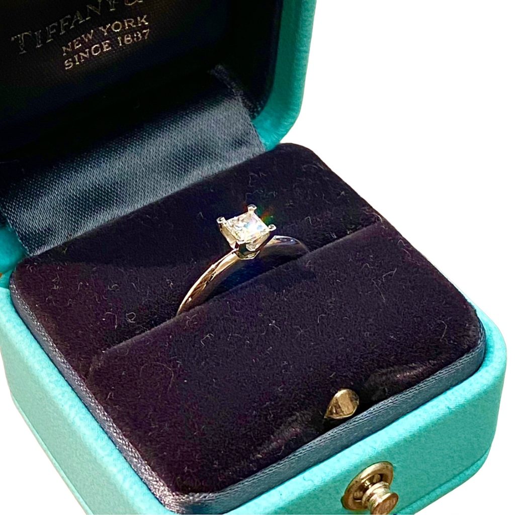 Tiffany&Co. ティファニー Pt950 スクエアカット ダイヤモンド リング