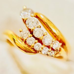 K18(18金) メレダイヤリング