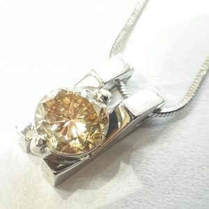 Pt850 ブラウンダイヤモンド ネックレス