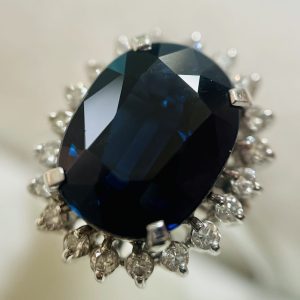 Pt900 サファイア メレダイヤリング