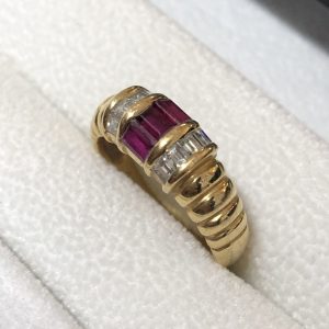 K18 ルビー メレダイヤリング