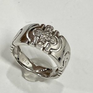 K18WG 0.70ctメレダイヤモンド付きリング