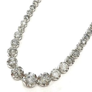 10.00ct ダイヤ K18WG ネックレス